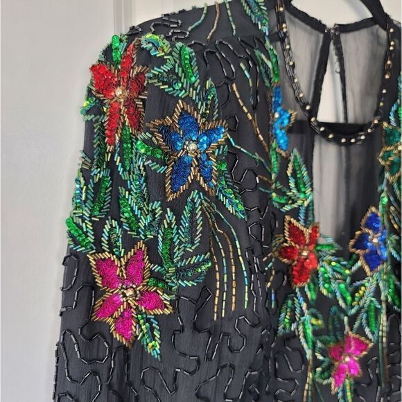 VINTAGE SCALA Beaded 80s Embellished Dress - Picture 4 of 16